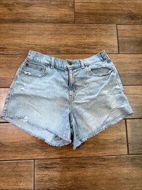 Aerie Shorts Womens M Blue Denim Distressed Cutoff